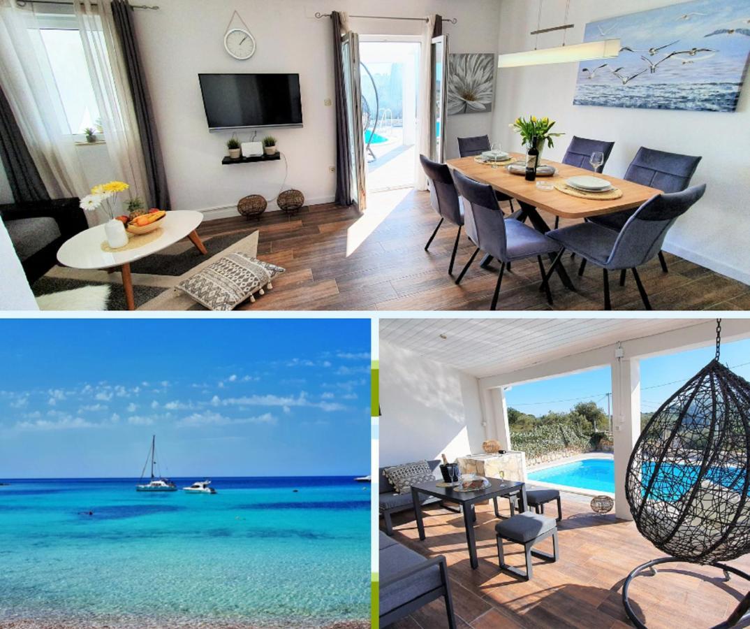 Anas Lagoon Holiday House With Pool At Azure Beach Дрвеник-Мали Экстерьер фото